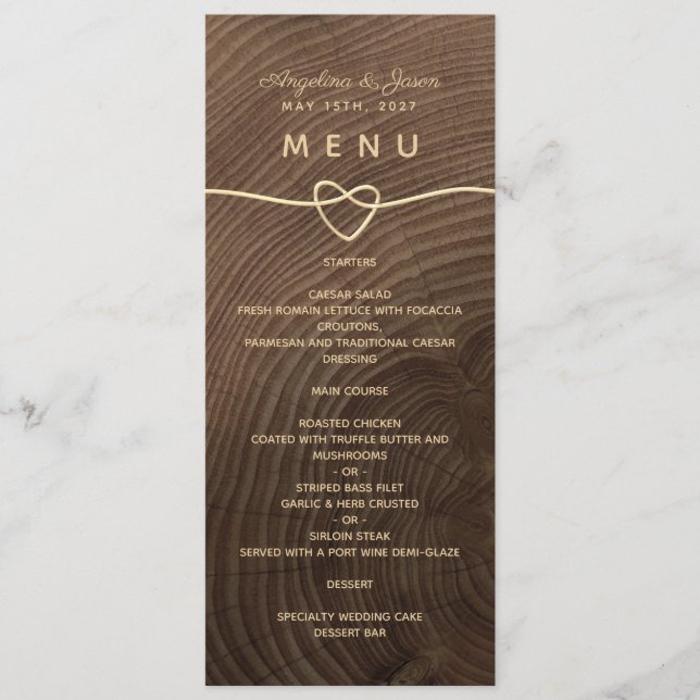 Wood Wedding Menu (Front)