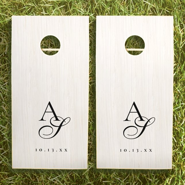 Wood Wedding Monogram Cornhole Set (Creator Uploaded)