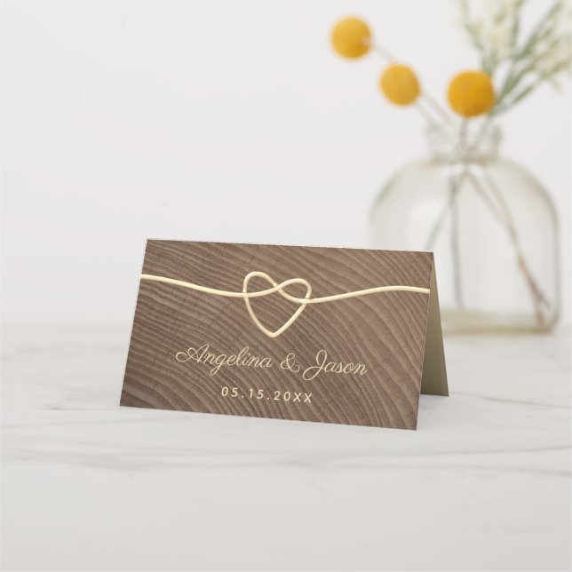 Wood Wedding Place Card (Back)