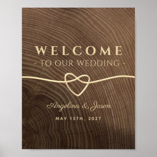 Wood Wedding Welcome Poster