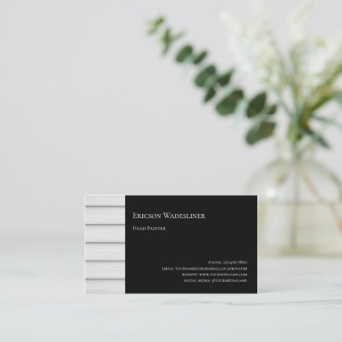 Wood White Black House Painter Business Card