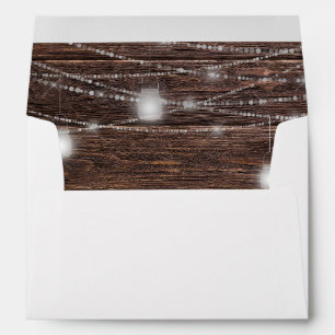 Wood & White Mason Jar String Lights Envelope