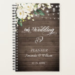 Wood & White Rose Greenery  Floral Wedding Planner<br><div class="desc">For further customization,  please click the "customize further" link and use our design tool to modify this template. If you need help or matching items,  please contact me.</div>