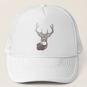 Wood - White Tail Buck Deer Trucker Hat