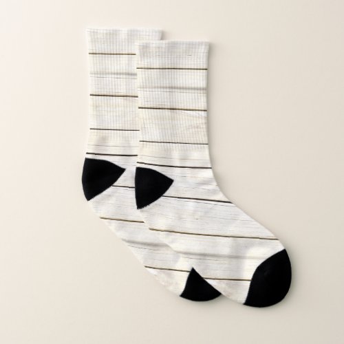 Wood white woodgrain  socks