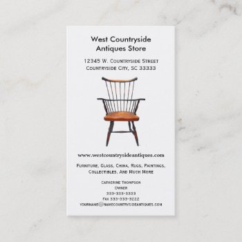 Wood Windsor Chair Furniture Or Antique Store Business Card by alleyshirts at Zazzle