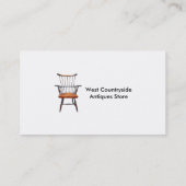 Wood Windsor Chair Furniture or Antique Store Business Card (Back)