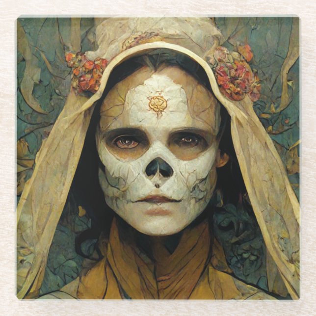 Wood Witch 1 Fantasy Glass Coaster (Front)