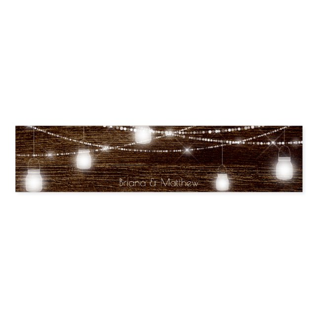 Wood with Mason Jar Lights Napkin Band (Unfolded)