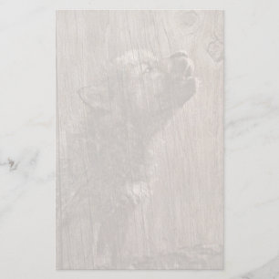 Wood Wolf Pup Art Stationery