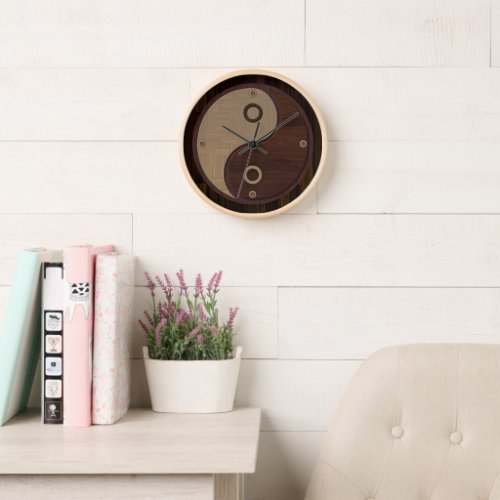 Wood Yin Yang Clock