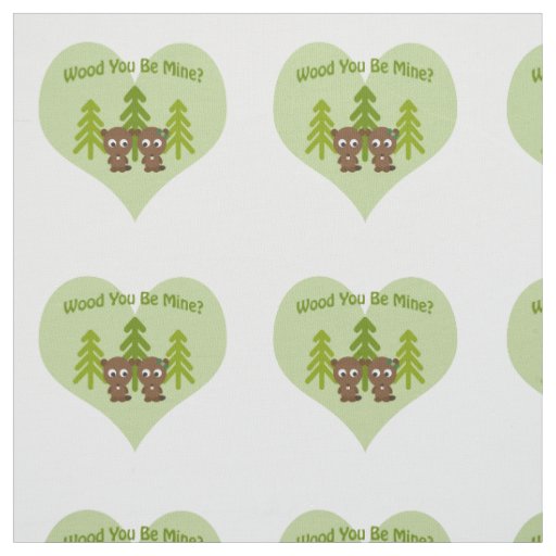 Wood You Be Mine Beaver Couple Fabric