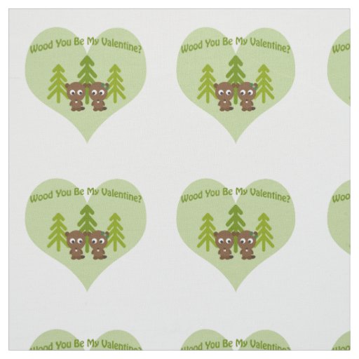 Wood You Be My Valentine Beavers Fabric