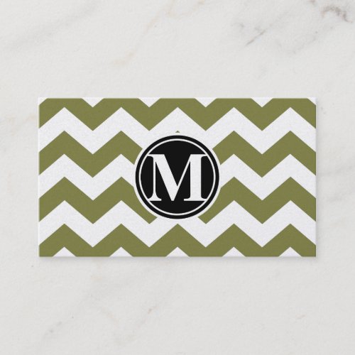 Woodbine Chevron and Monogram Business Card