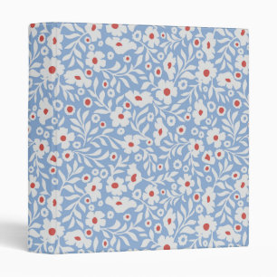 Woodblock Floral Pattern 3 Ring Binder