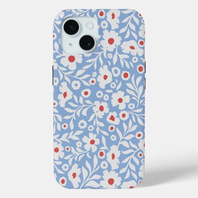 Woodblock Floral Pattern Case-Mate iPhone Case (Back)