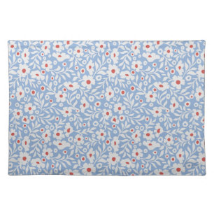 Woodblock Floral Pattern Cloth Placemat