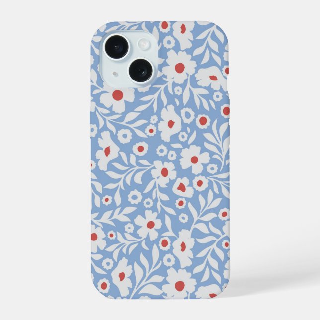Woodblock Floral Pattern Iphone Case (Back)