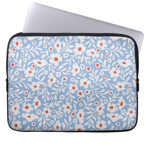 Woodblock Floral Pattern Laptop Sleeve