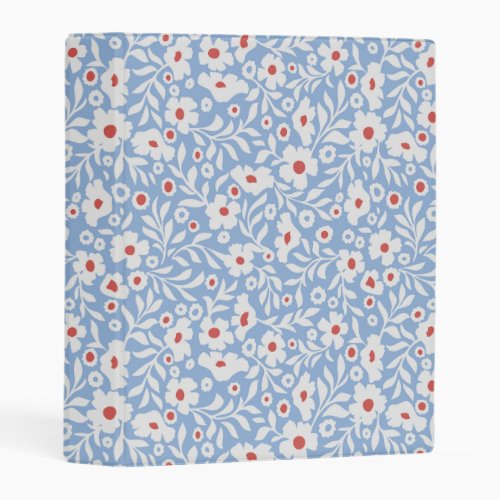 Woodblock Floral Pattern Mini Binder