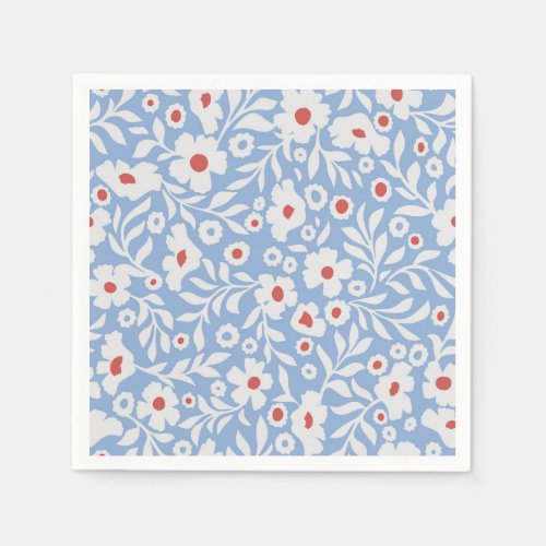 Woodblock Floral Pattern Napkins