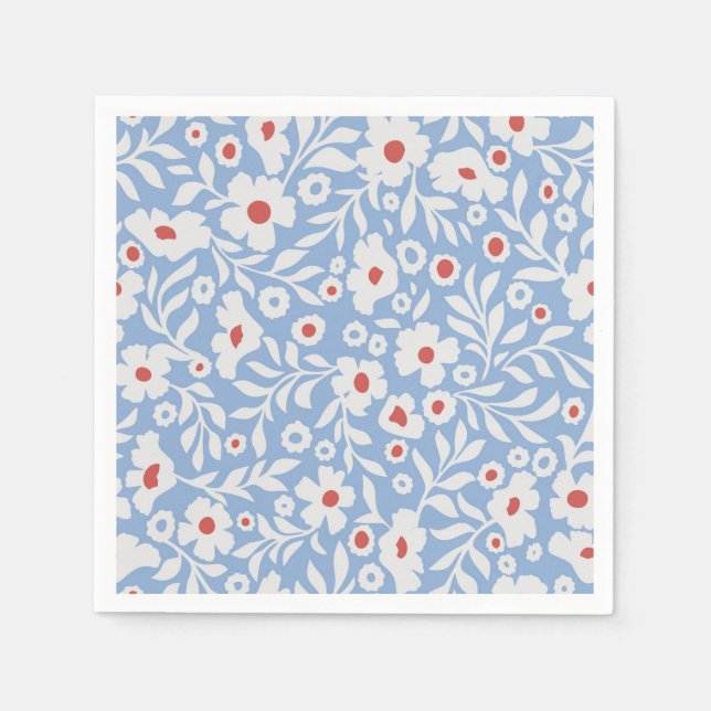 Woodblock Floral Pattern Napkins (Front)