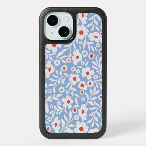 Woodblock Floral Pattern iPhone 15 Case