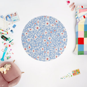 Woodblock Floral Pattern Outdoor Rug