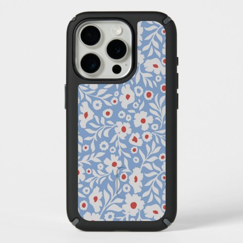 Woodblock Floral Pattern iPhone 15 Pro Case