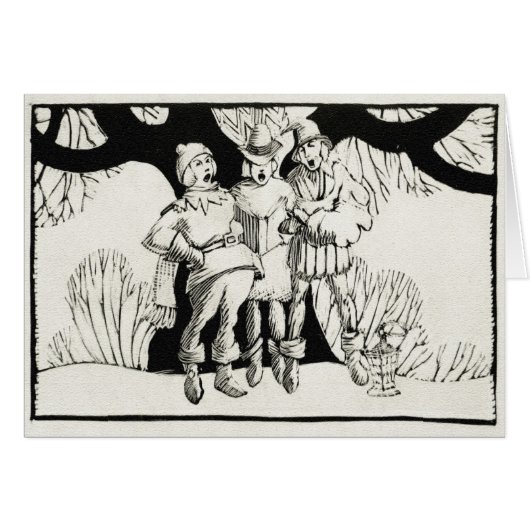 Woodblock-style, Carolers (Front Horizontal)