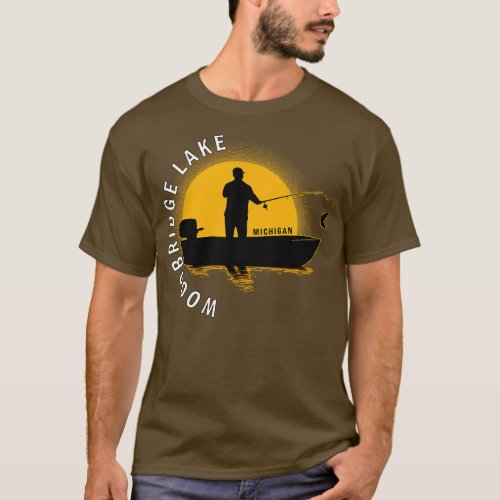 Woodbridge Lake Fishing Michigan Sunrise T_Shirt