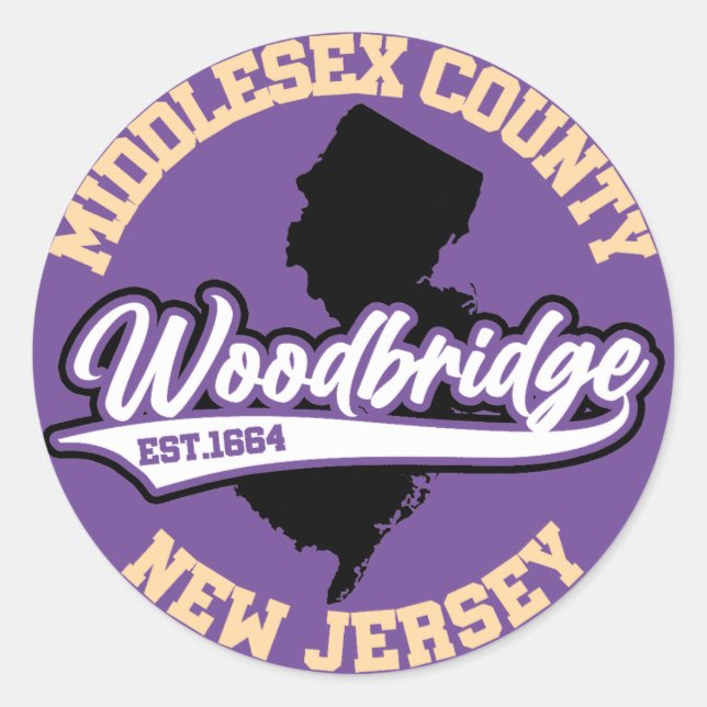 Woodbridge,New Jersey Classic Round Sticker (Front)