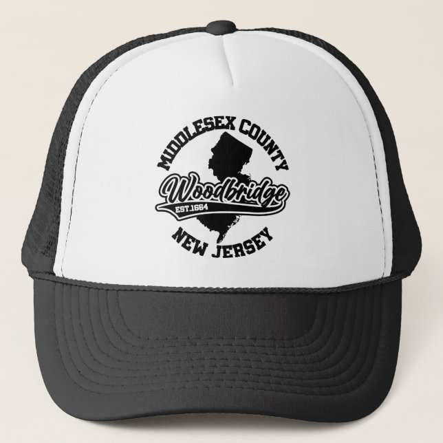 Woodbridge,New Jersey Trucker Hat (Front)