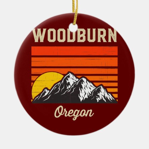 Woodburn Oregon Retro City State Vintage USA  Ceramic Ornament