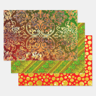 Woodbury, Agra Batik, and Hot Dots Wrapping Paper Sheets