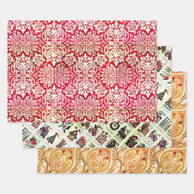 Woodbury, Christmas Alphabet, and Bruxelles Wrapping Paper Sheets (Set)