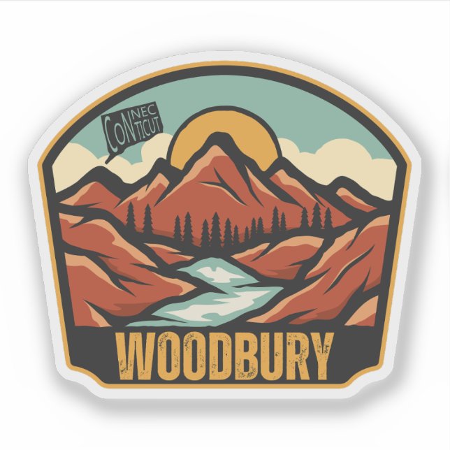 Woodbury, Connecticut Sticker (Front)