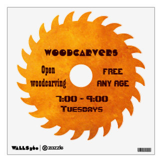 Woodcarvers sign saw shaped wall decal