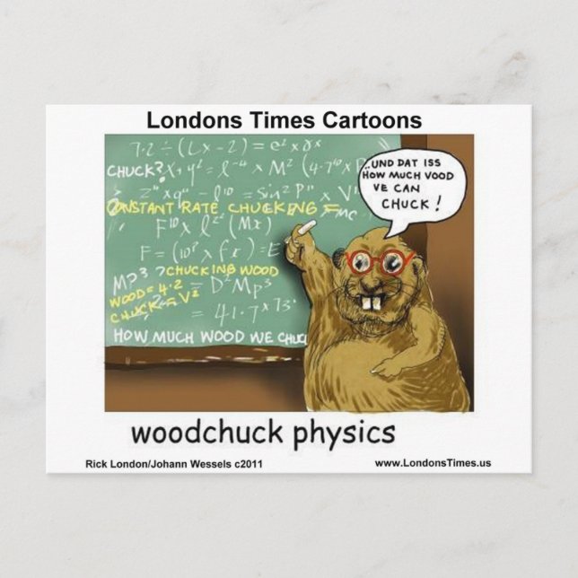 Woodchuck Physics Funny Gifts Tees Mugs & Cards (Front)