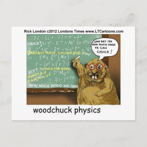 Woodchuck Physics Funny Tees Mugs Gifts Etc Postcard