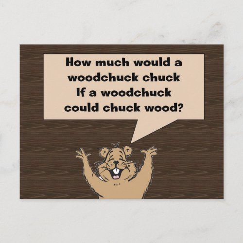 Woodchuck Tongue Twister Postcard