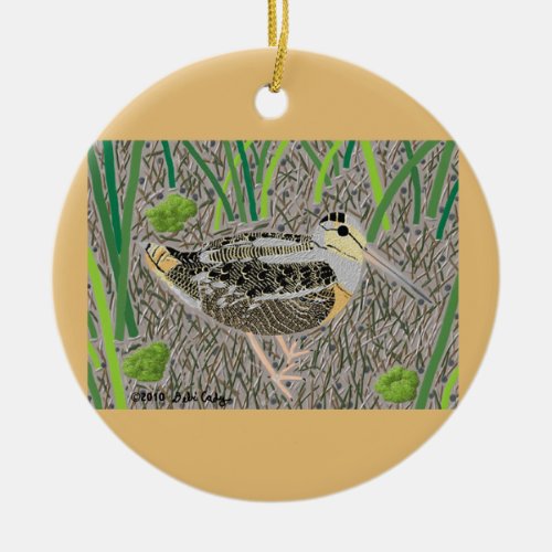 Woodcock Ceramic Ornament