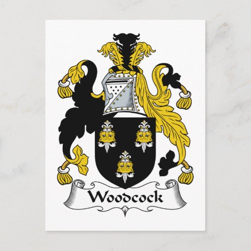 Woodcock Family Crest Postcard