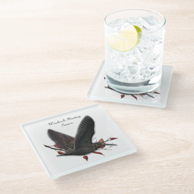Woodcock  glass coaster (Angled)