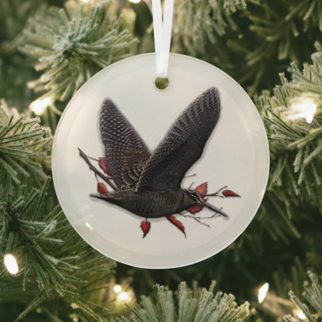 Woodcock  glass ornament (Insitu)