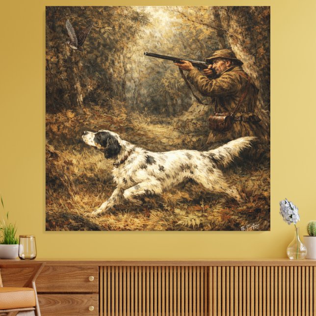 Woodcock hunting  canvas print (Insitu(LivingRoom))