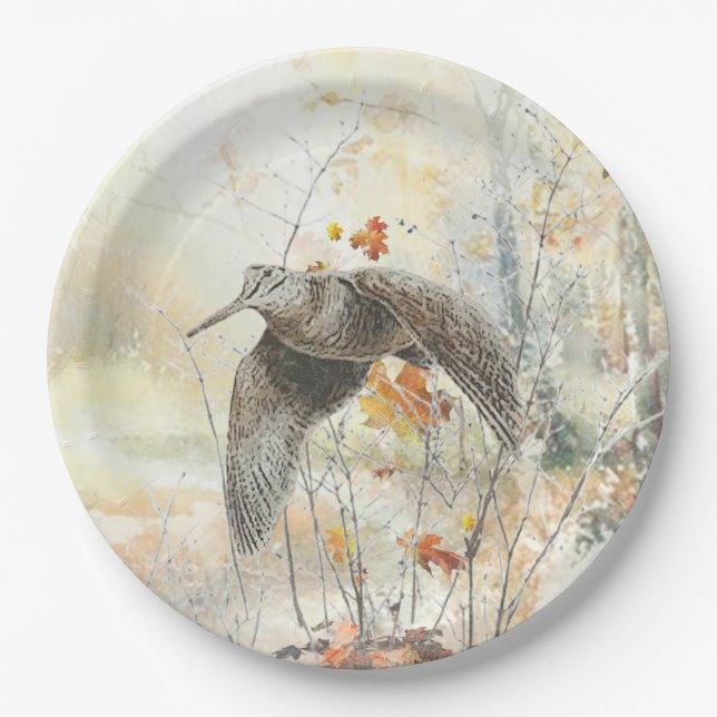 Woodcock Hunting Season  Paper Plates (Front)
