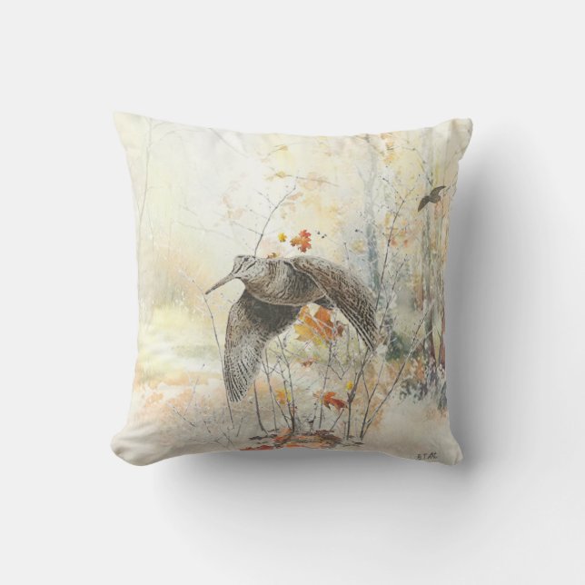 Woodcock Hunting Season  Throw Pillow (Front)