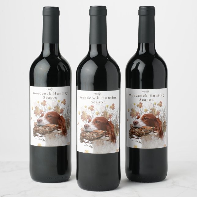 Woodcock Hunting Season Wine Label (Bottles)
