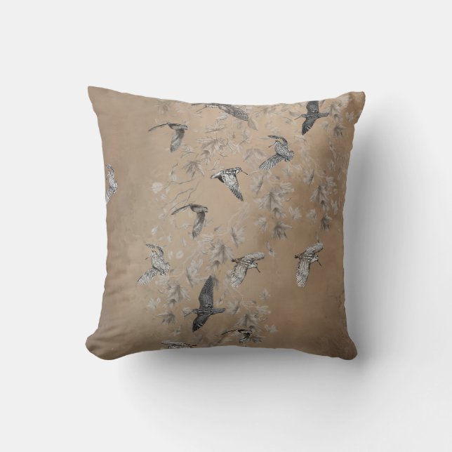 Woodcock hunting  throw pillow (Front)
